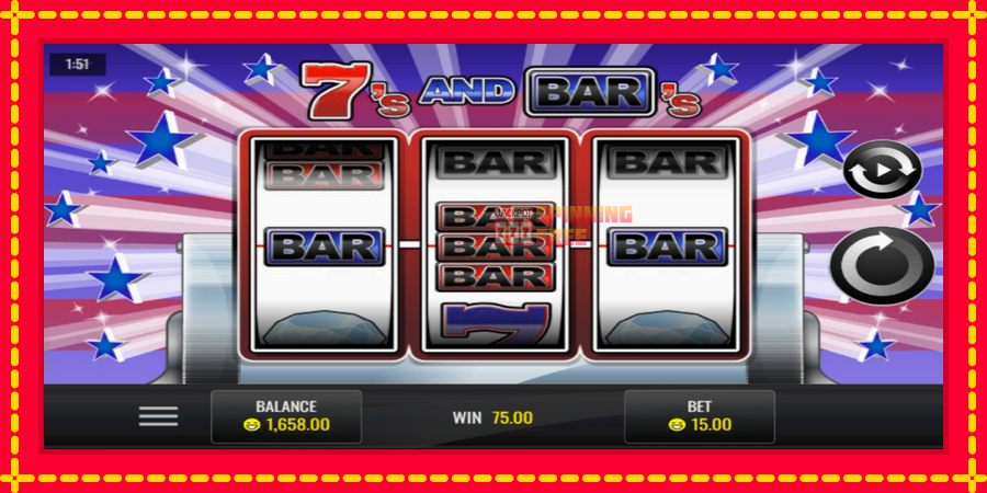 Sevens and Bars mesin slot dengan animasi cerah, gambar 1