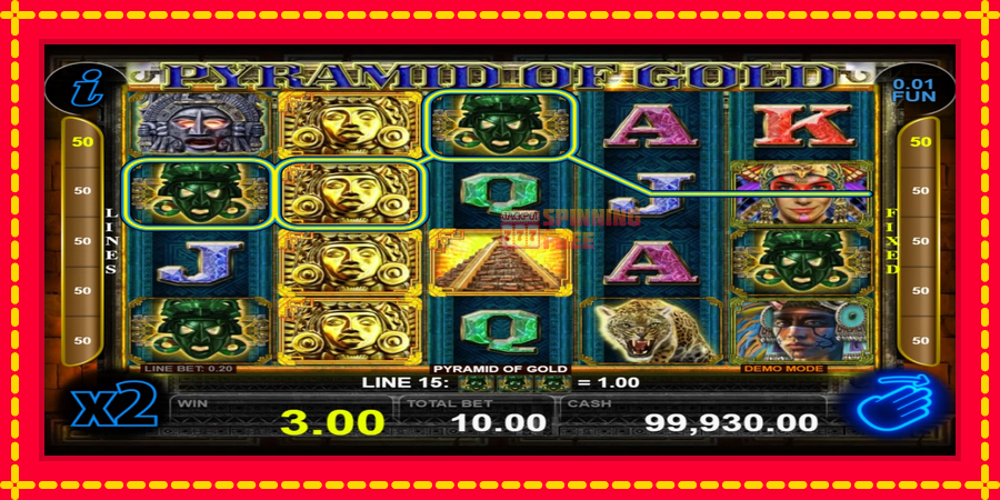 Pyramid of Gold mesin slot dengan animasi cerah, gambar 2