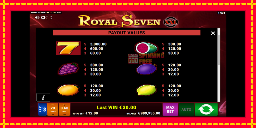 Royal Seven XXL mesin slot dengan animasi cerah, gambar 5