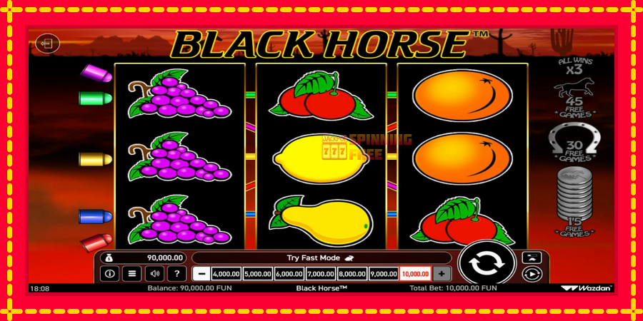 Black Horse mesin slot dengan animasi cerah, gambar 1