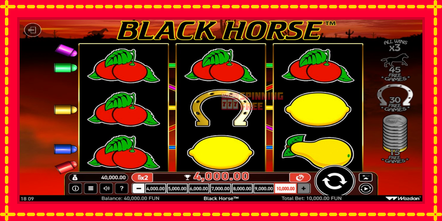 Black Horse mesin slot dengan animasi cerah, gambar 2