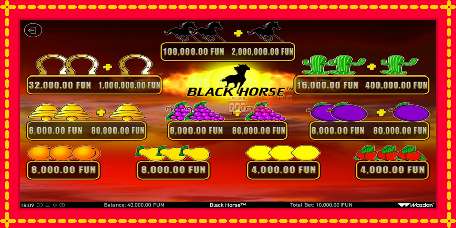 Black Horse mesin slot dengan animasi cerah, gambar 4