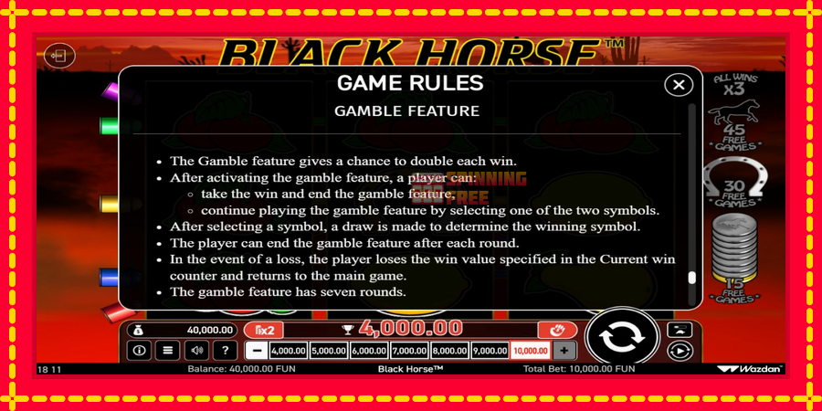 Black Horse mesin slot dengan animasi cerah, gambar 5