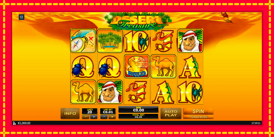 Desert Treasure mesin slot dengan animasi cerah, gambar 1