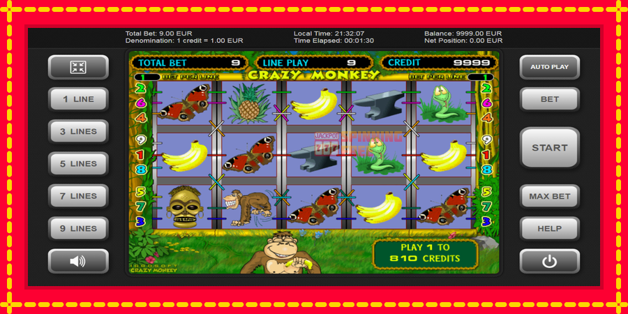 Crazy Monkey mesin slot dengan animasi cerah, gambar 1