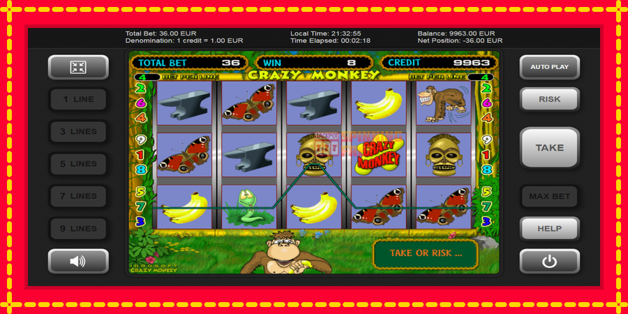 Crazy Monkey mesin slot dengan animasi cerah, gambar 2