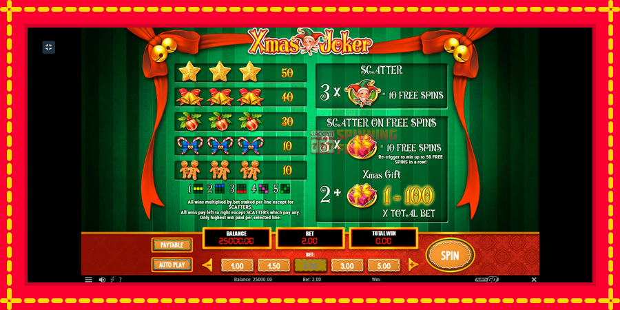 Xmas Joker mesin slot dengan animasi cerah, gambar 2