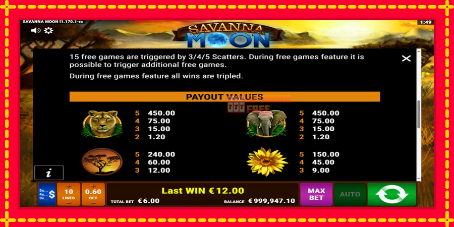 Savanna Moon mesin slot dengan animasi cerah, gambar 6