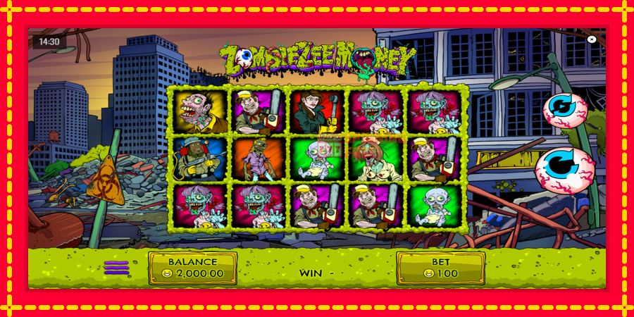 Zombiezee Money mesin slot dengan animasi cerah, gambar 1