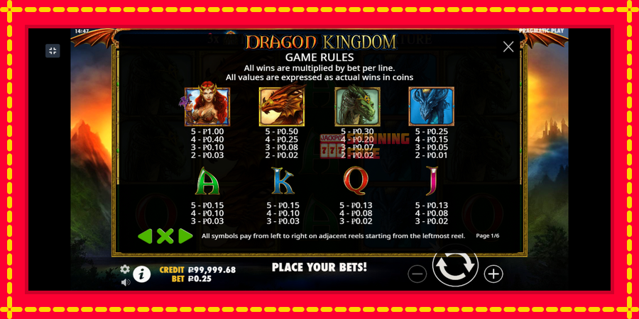 Dragon Kingdom mesin slot dengan animasi cerah, gambar 4