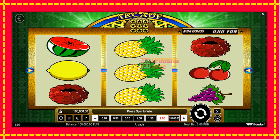 Arcade mesin slot dengan animasi cerah, gambar 1