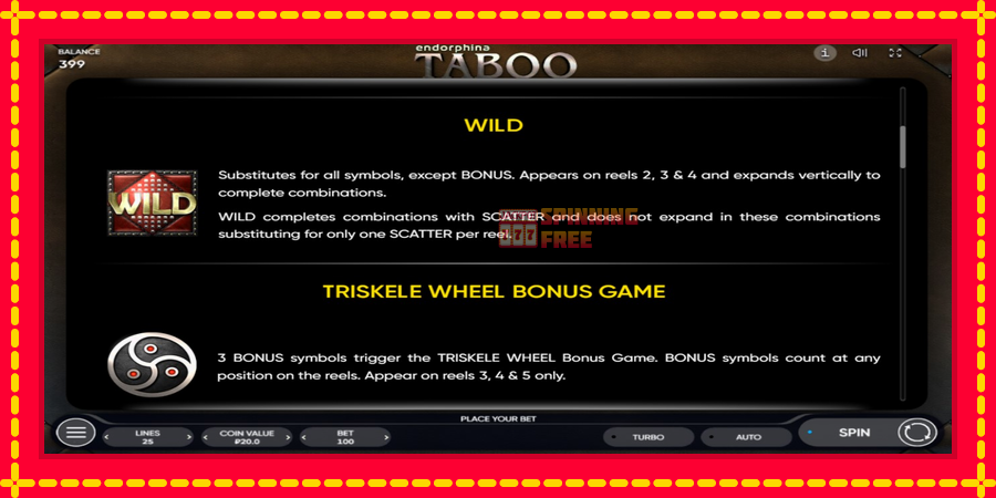 Taboo mesin slot dengan animasi cerah, gambar 5