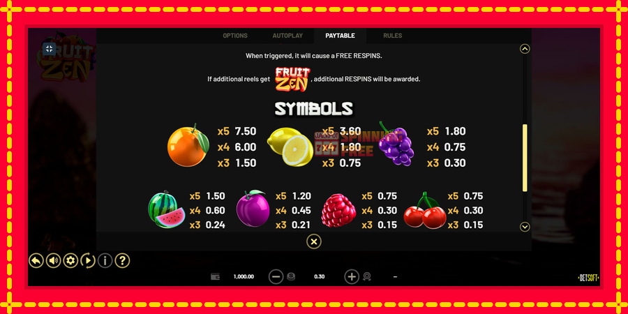 Fruit Zen mesin slot dengan animasi cerah, gambar 2