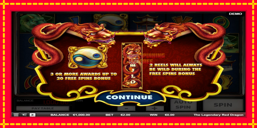 The Legendary Red Dragon mesin slot dengan animasi cerah, gambar 1