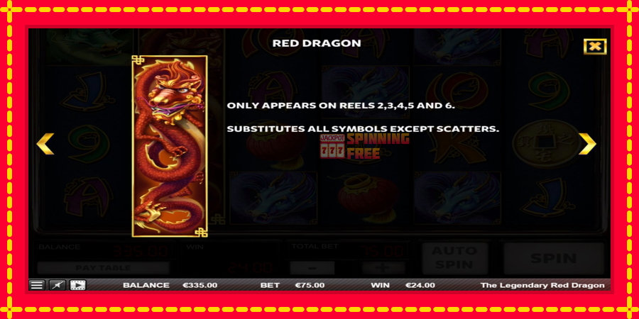 The Legendary Red Dragon mesin slot dengan animasi cerah, gambar 5