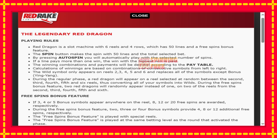 The Legendary Red Dragon mesin slot dengan animasi cerah, gambar 8