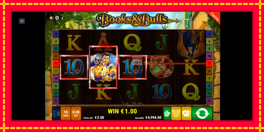 Books Bulls mesin slot dengan animasi cerah, gambar 3