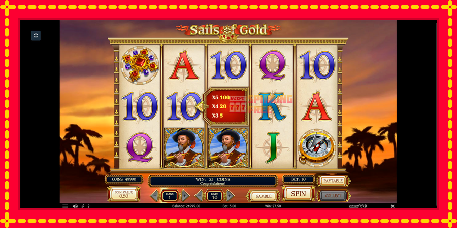 Sails of Gold mesin slot dengan animasi cerah, gambar 4