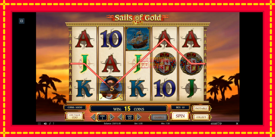 Sails of Gold mesin slot dengan animasi cerah, gambar 6