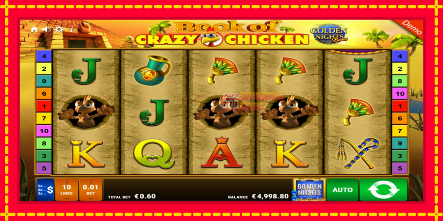 Book of Crazy Chicken Golden Nights mesin slot dengan animasi cerah, gambar 2