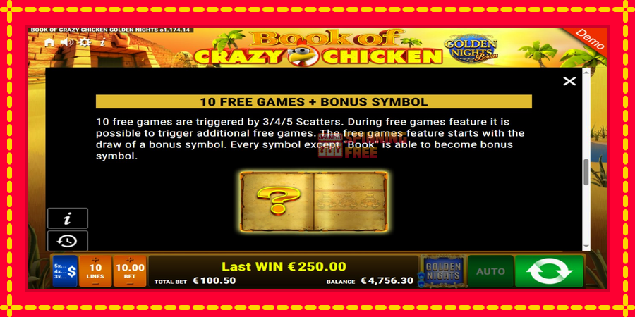 Book of Crazy Chicken Golden Nights mesin slot dengan animasi cerah, gambar 8