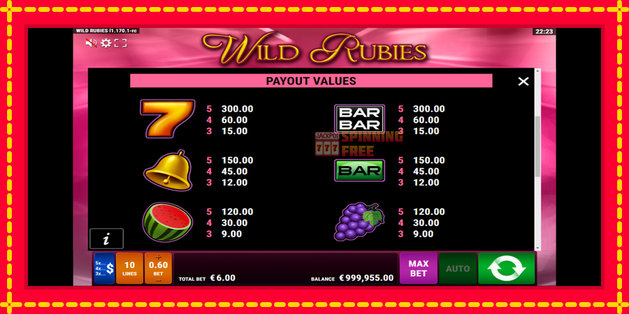 Wild Rubies mesin slot dengan animasi cerah, gambar 7