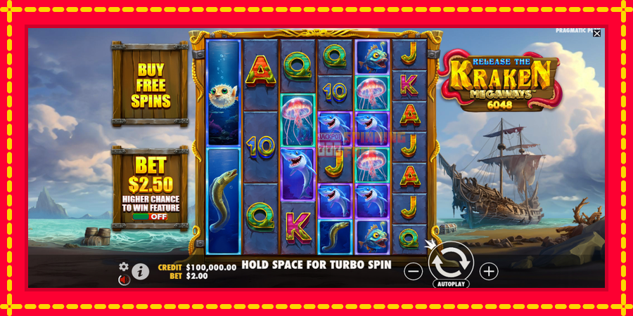 Release the Kraken Megaways mesin slot dengan animasi cerah, gambar 2