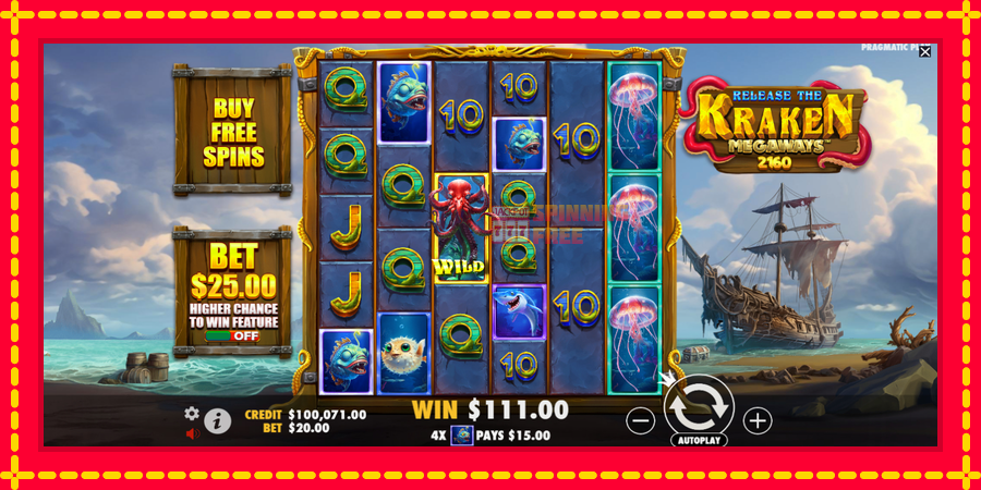 Release the Kraken Megaways mesin slot dengan animasi cerah, gambar 3