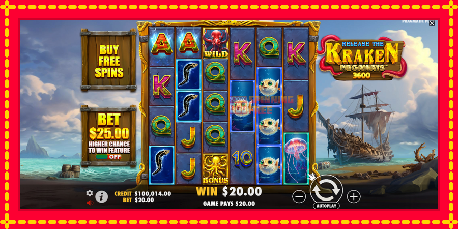 Release the Kraken Megaways mesin slot dengan animasi cerah, gambar 4