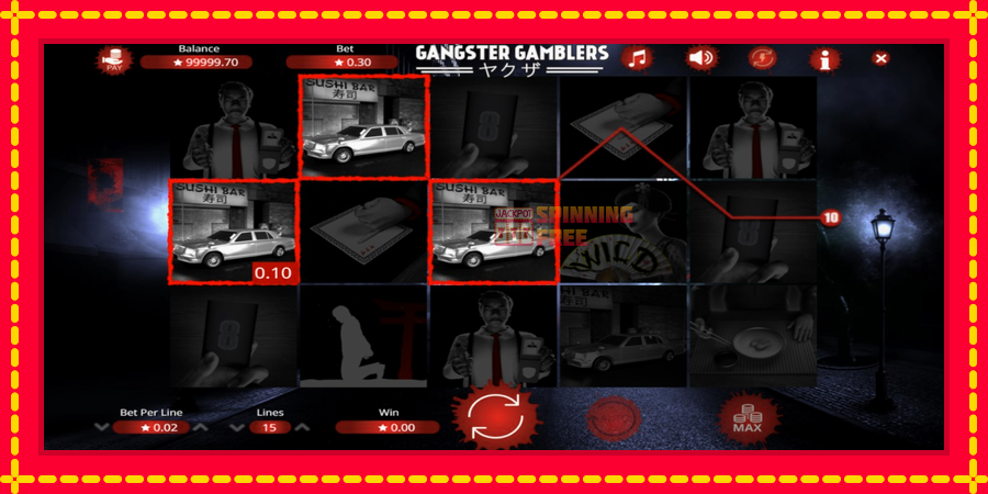 Gangster Gamblers mesin slot dengan animasi cerah, gambar 2