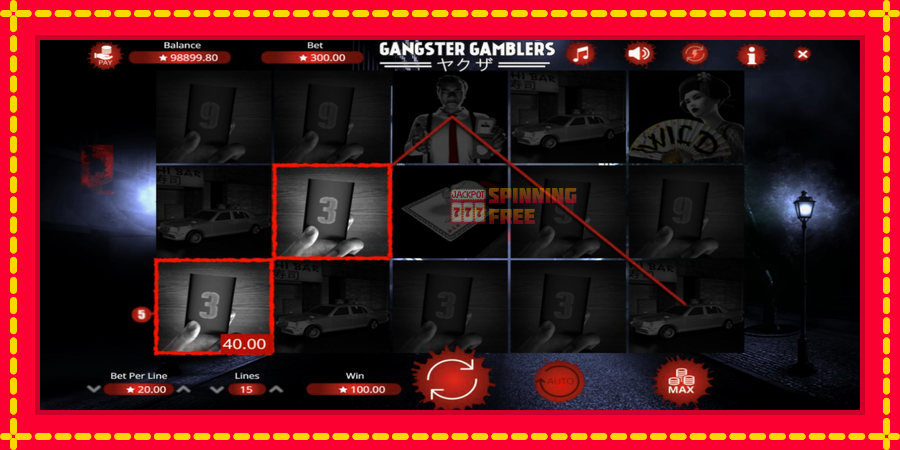 Gangster Gamblers mesin slot dengan animasi cerah, gambar 3