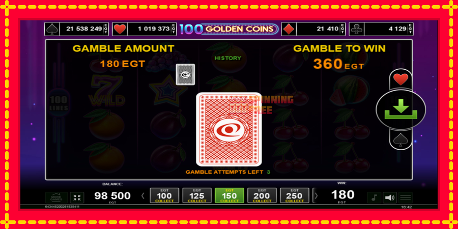 100 Golden Coins mesin slot dengan animasi cerah, gambar 4