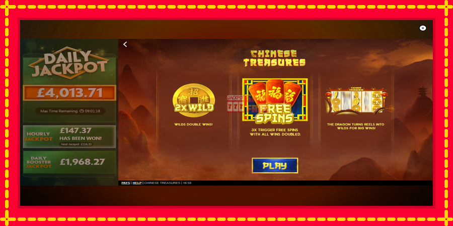 Chinese Treasures mesin slot dengan animasi cerah, gambar 1