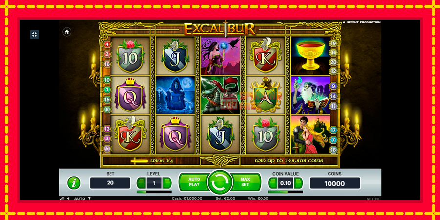 Excalibur mesin slot dengan animasi cerah, gambar 1