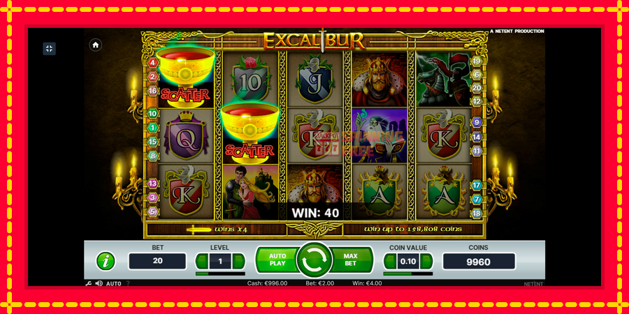 Excalibur mesin slot dengan animasi cerah, gambar 2