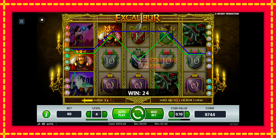 Excalibur mesin slot dengan animasi cerah, gambar 3