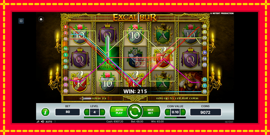 Excalibur mesin slot dengan animasi cerah, gambar 4