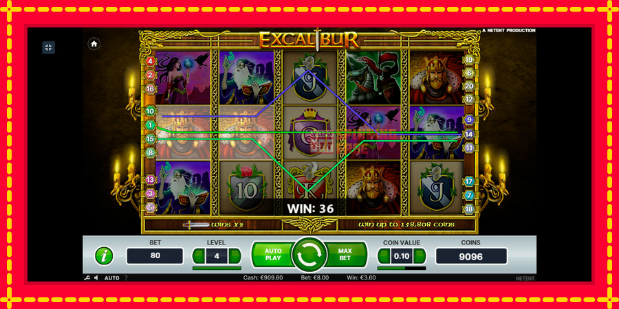 Excalibur mesin slot dengan animasi cerah, gambar 5