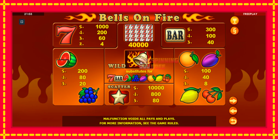 Bells on Fire mesin slot dengan animasi cerah, gambar 8