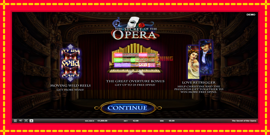 The Secret of the Opera mesin slot dengan animasi cerah, gambar 1