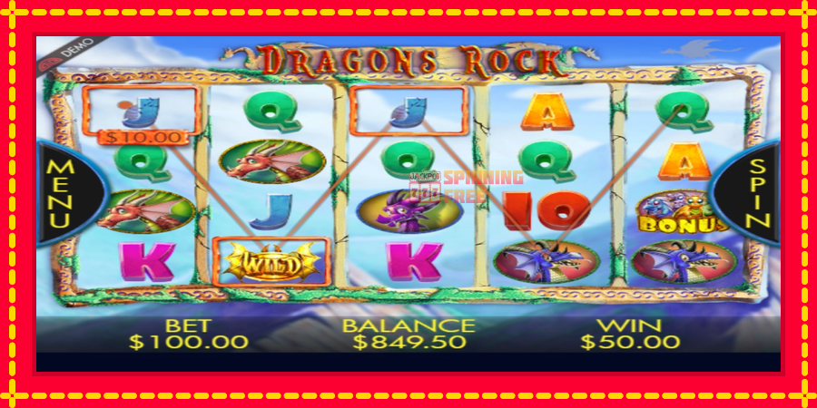 Dragons Rock mesin slot dengan animasi cerah, gambar 3