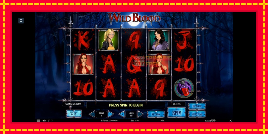 Wild Blood mesin slot dengan animasi cerah, gambar 1