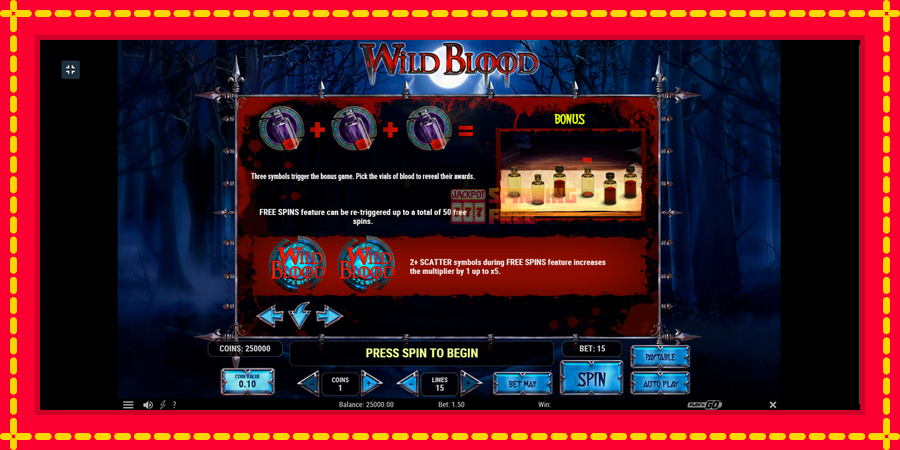 Wild Blood mesin slot dengan animasi cerah, gambar 9