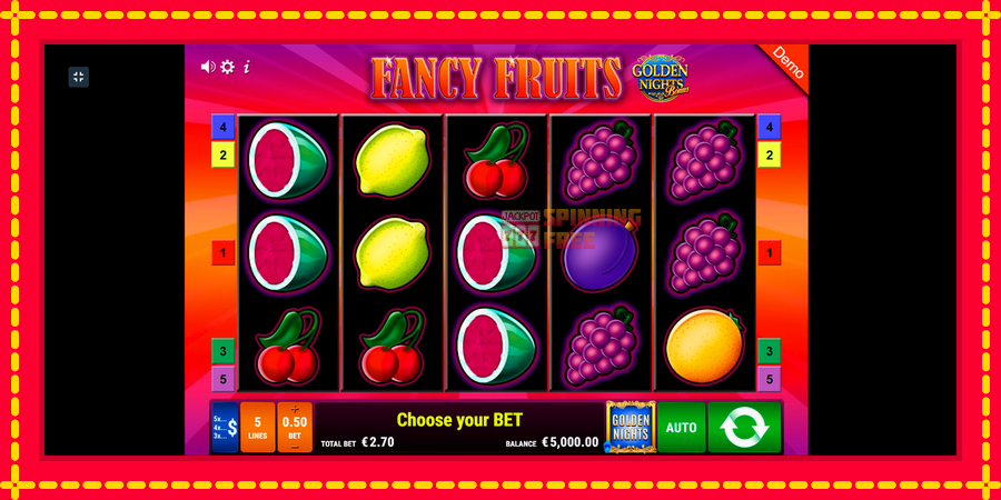 Fancy Fruits GDN mesin slot dengan animasi cerah, gambar 1