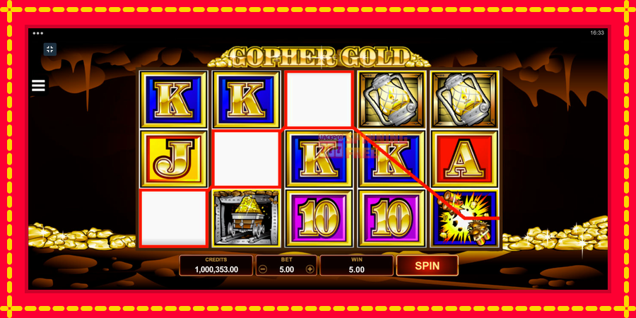 Gopher Gold mesin slot dengan animasi cerah, gambar 3