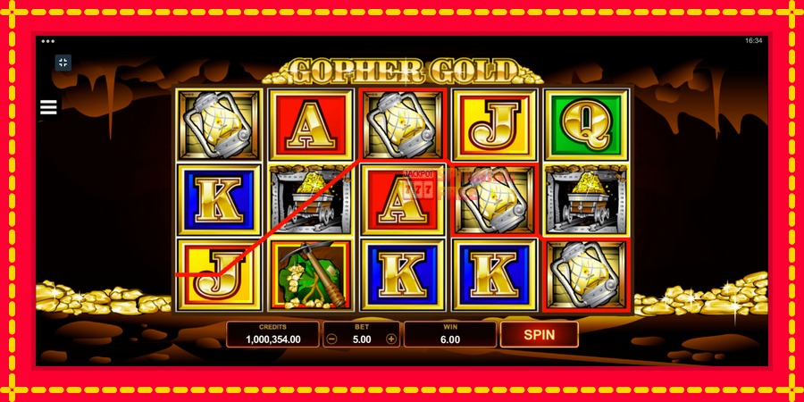 Gopher Gold mesin slot dengan animasi cerah, gambar 4