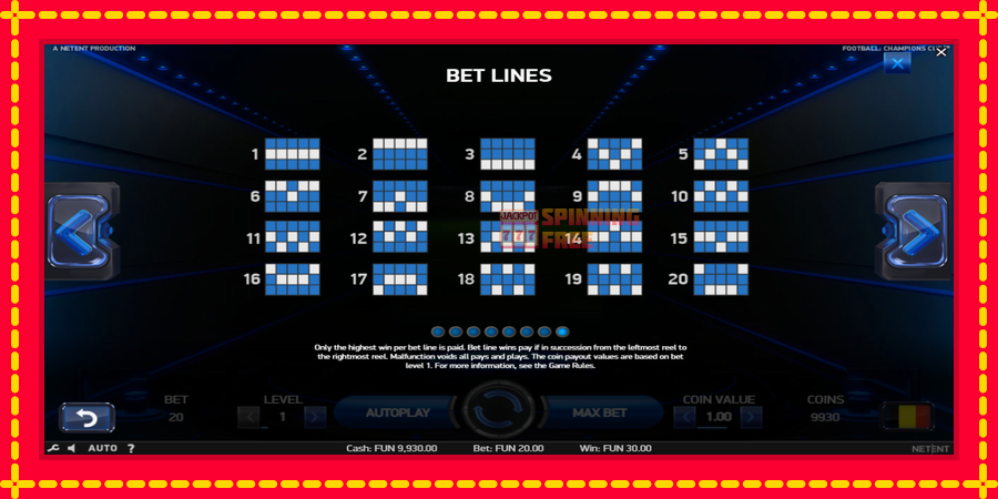 Football Champions Cup mesin slot dengan animasi cerah, gambar 7