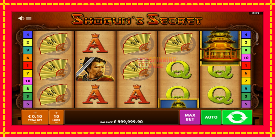 Shoguns Secret mesin slot dengan animasi cerah, gambar 1