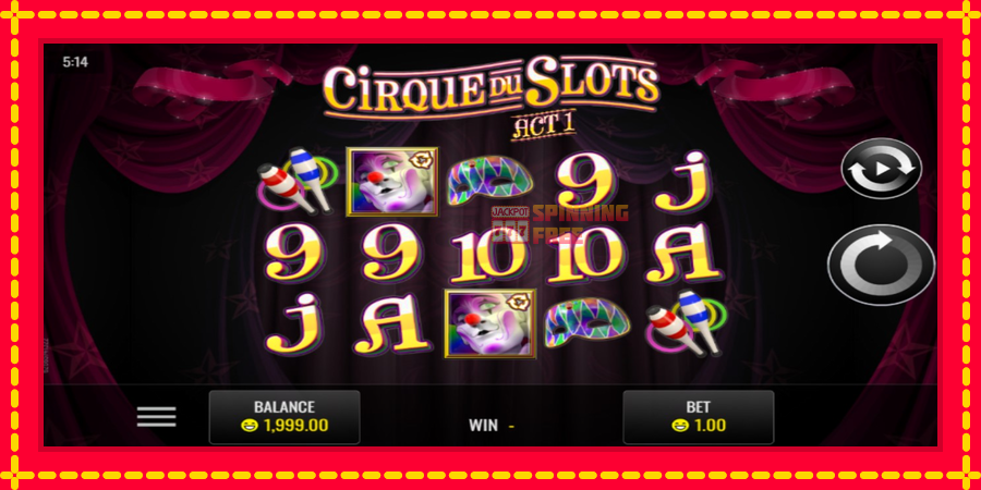 Cirque du Slots mesin slot dengan animasi cerah, gambar 1