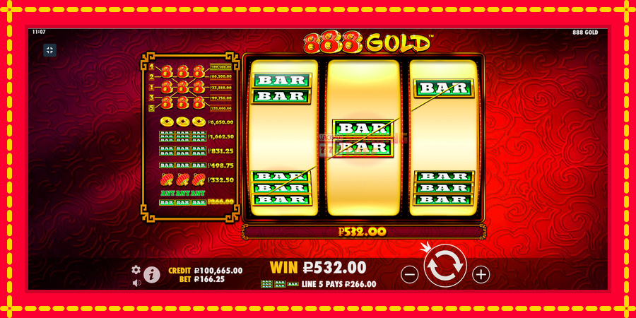 888 Gold mesin slot dengan animasi cerah, gambar 3